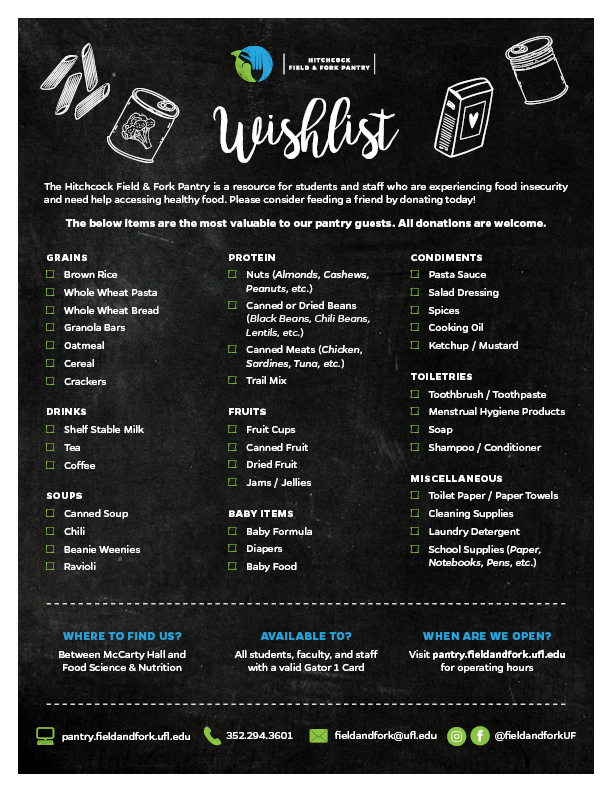 Pantry Food Wishlist Hitchcock Field & Fork Pantry